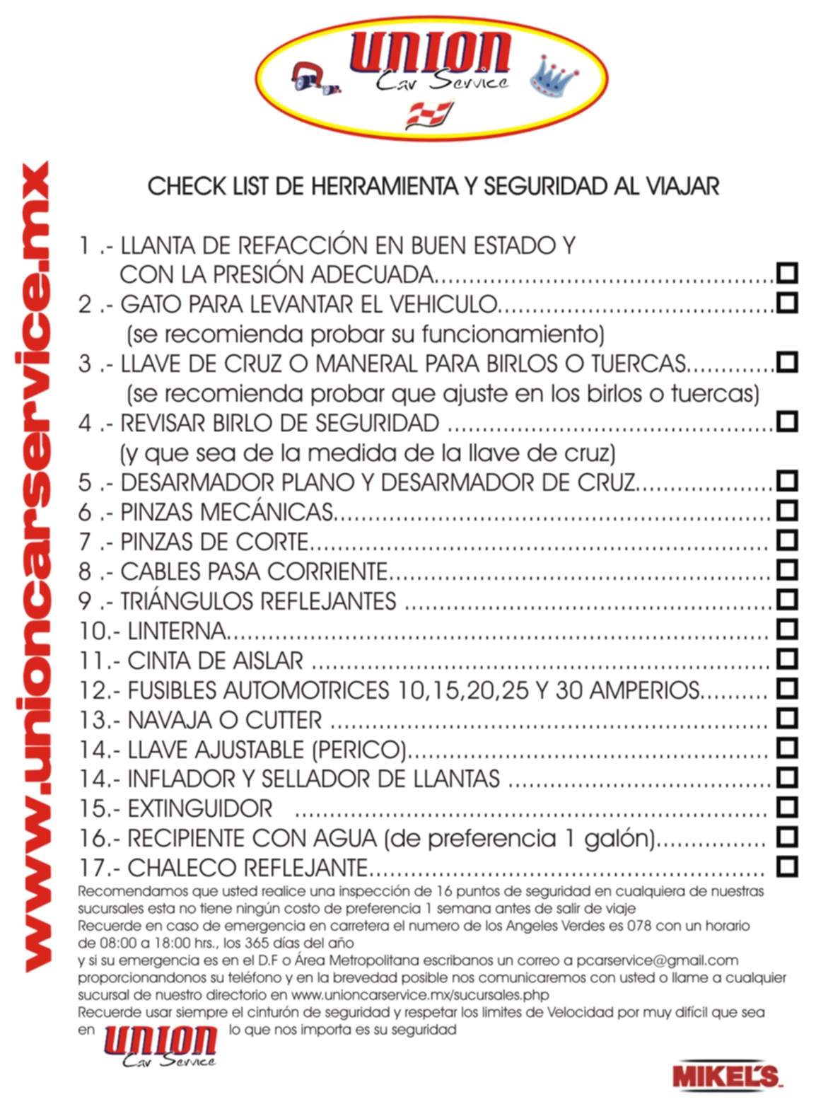 Check List Viaje